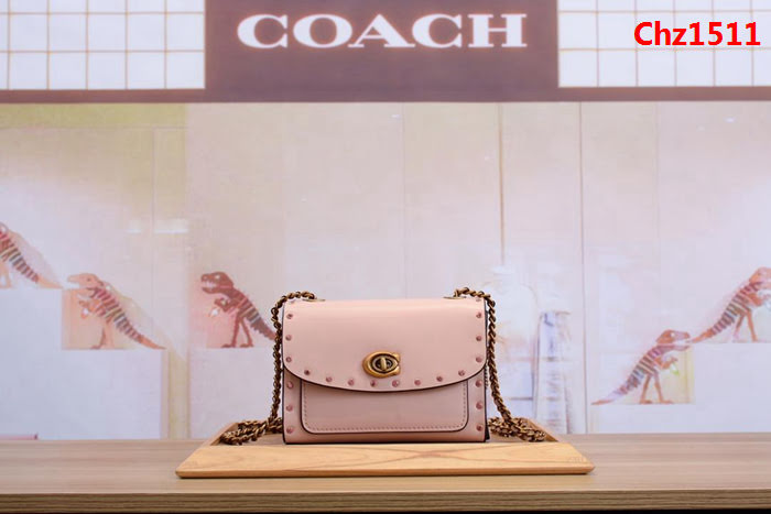 COACH蔻馳 正品代購 2018新款 35566 水晶鉚釘牛皮Parker 單肩斜挎女包  Chz1511