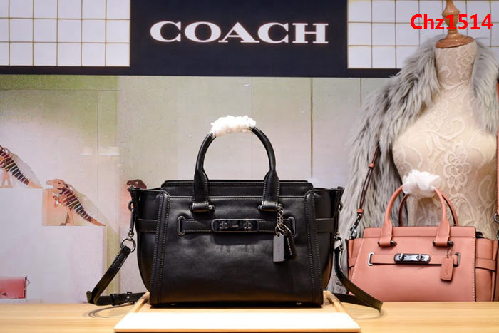 COACH蔻馳 代購正品 真正的牛貨 新款swagger27 F12111 專櫃新款光面牛皮 手提斜挎包  Chz1514