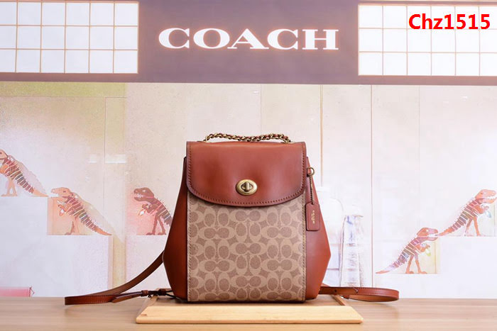 COACH蔻馳 38585 印花pvc拼牛皮 PARKER女雙肩背包 時尚書包 多用款式 雙肩背 單肩斜挎  Chz1515