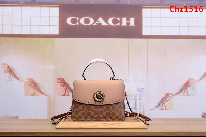COACH蔻馳 關曉彤同款 經典標誌帆布鉚釘 PARKER頂部手柄手袋 53349 全能Parker背包  Chz1516