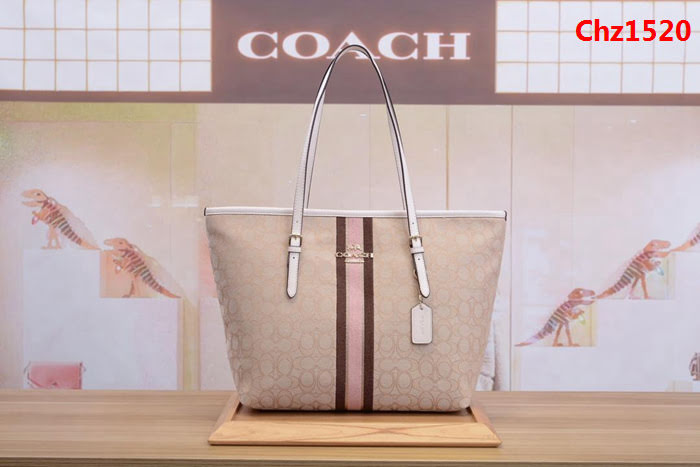 COACH蔻馳 F39043 新款購物袋 經典帆布C字logo 四季百搭款  Chz1520