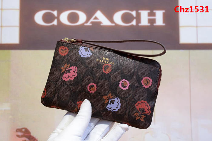 COACH蔻馳 原單26291 新款花 pvc拼皮 女士手挽錢包  Chz1531