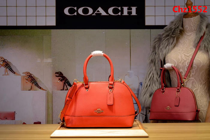 COACH蔻馳 原單 代購級別 57493 爆款 時尚純十字紋牛皮貝殼包 手提斜挎包  Chz1552