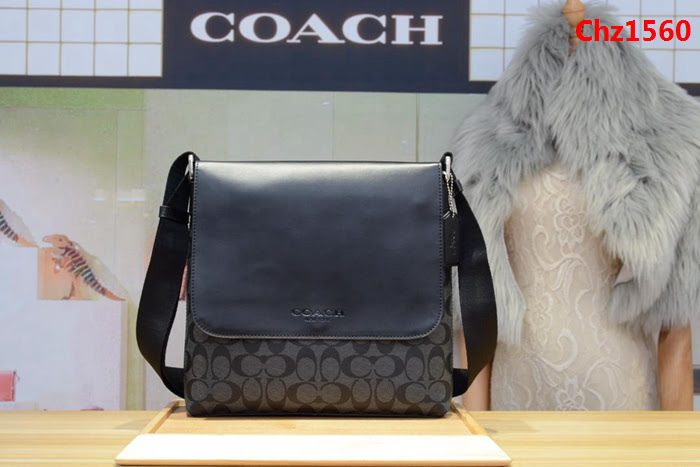 COACH蔻馳 原單 配頭層牛皮 721090 專櫃經典印花 男士單肩包  Chz1560