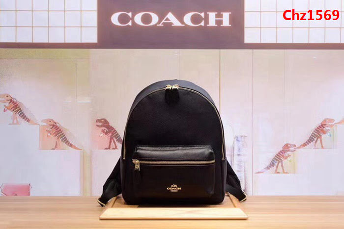 COACH蔻馳 中號拉鏈款 女款雙肩背包 30550 荔枝紋頭層牛皮  Chz1569