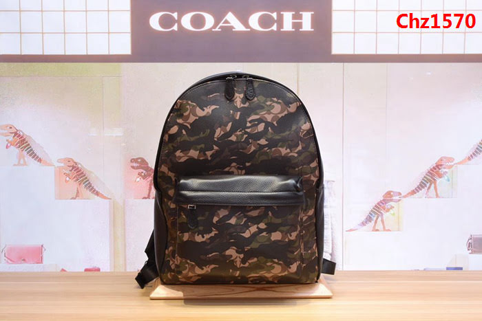 COACH蔻馳 海外代購 59915新款 男士迷彩綠雙肩背包  Chz1570