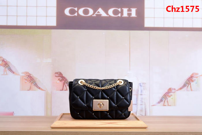 COACH蔻馳 新款 F38074 翻蓋鎖扣柳丁鏈條包 全牛皮 可單肩可斜挎  Chz1575