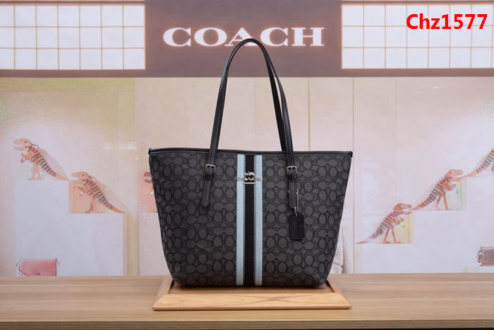 COACH蔻馳 F39043新款購物袋 經典帆布C字logo 四季百搭 手提肩背包  Chz1577