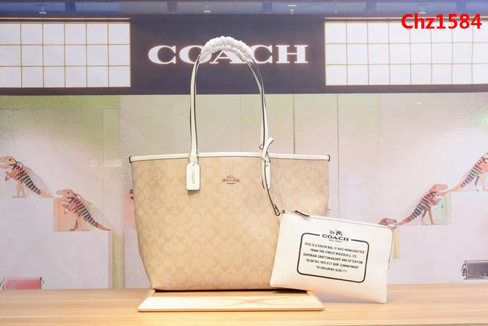 COACH蔻馳 海外代購子母包 一包兩用 新款PVC配頭層牛皮 雙面托特tote女包子母包 36658  Chz1584