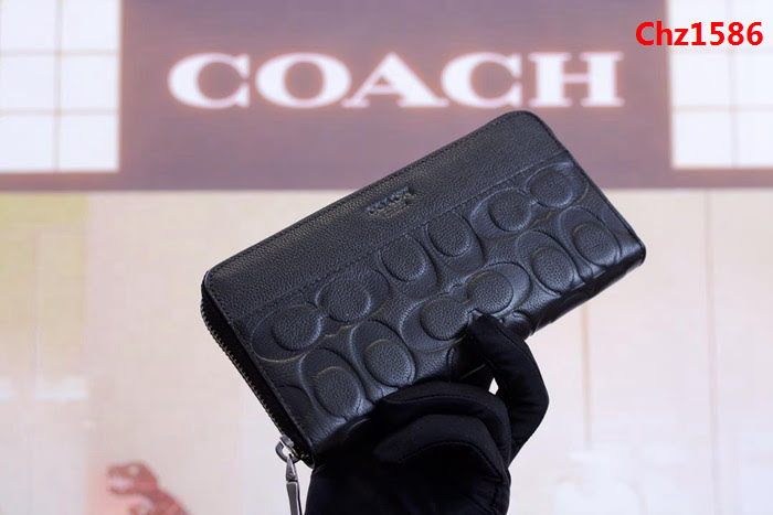 COACH蔻馳 原單 75372 頭層甩紋牛皮 男士壓C錢包  Chz1586