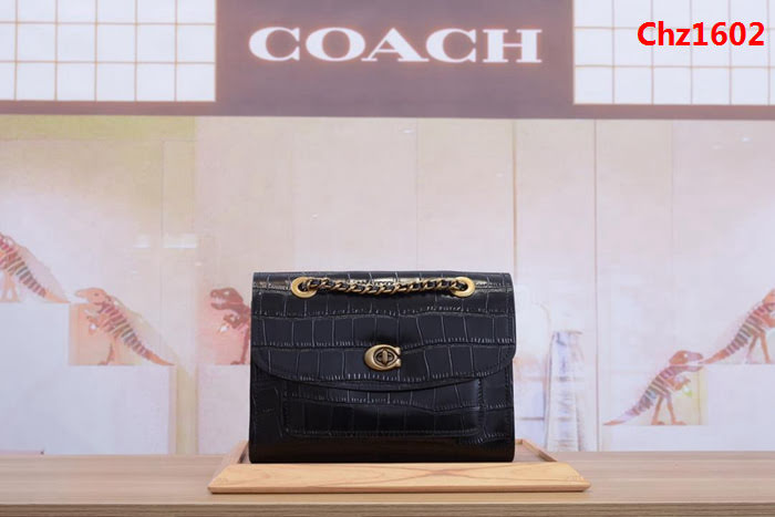 COACH蔻馳 鱷魚紋 限量Parker包 18秋季新款 31637 紋鏈條款旋鈕包  Chz1602