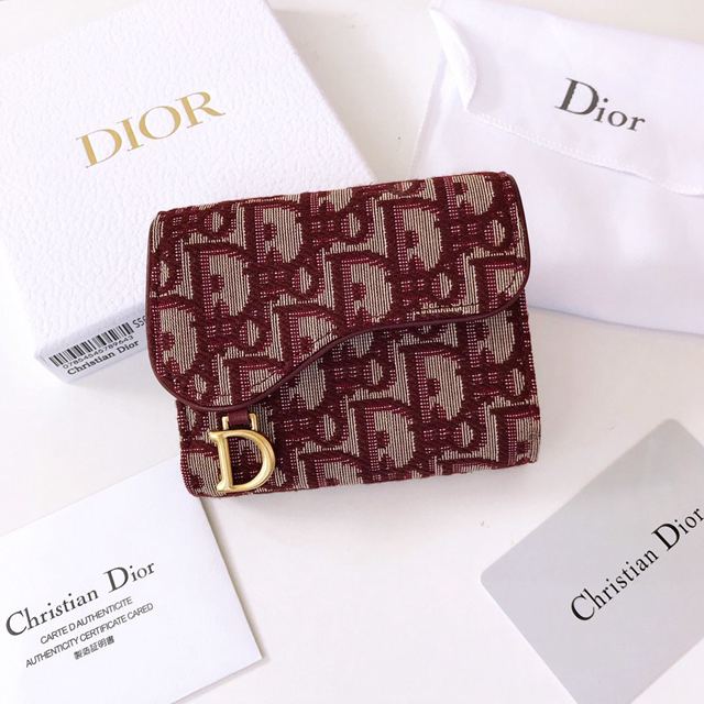 Dior包 迪奧零錢包 Dior馬鞍老花三折短錢包 S5613  Dyd1027