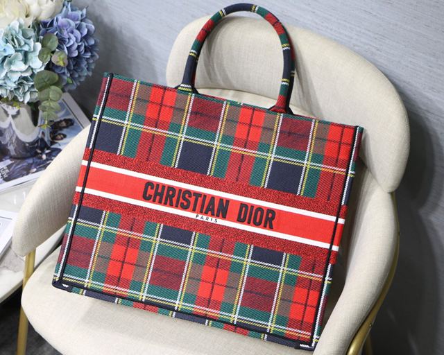 Dior包 迪奧英倫風系列 Dior經典款格子手提包 Dior購物袋  Dyd1067