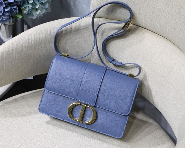 Dior包 迪奧掌紋牛仔藍 Dior蒙田包 Dior單肩斜挎包 Di0r 30 Montaigne蒙田包  Dyd1133