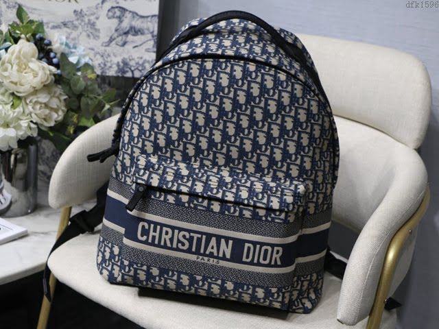 Dior男女同款包 迪奧Travel Oblique大號雙肩包 Dior老花刺繡後背包  dfk1596