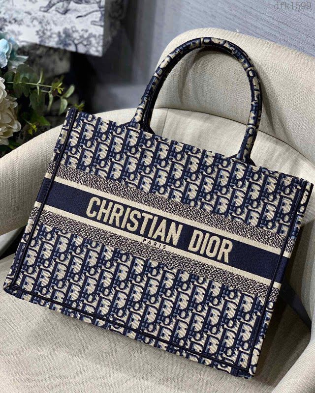 Dior女包 迪奧Book Tote老花小號女托特包 Dior刺繡購物袋  dfk1599