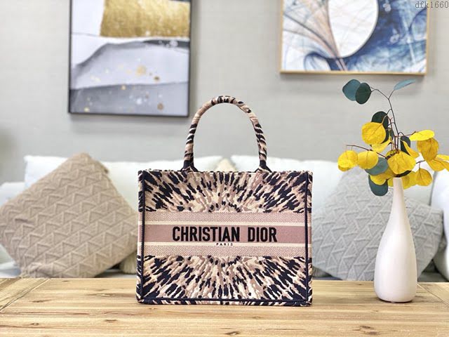 Dior女包 迪奧Book Tote多色刺繡帆布托特包 Dior刺繡購物袋  dfk1660