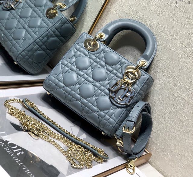 Dior女包 迪奧Lady Dior Mini琺瑯扣戴妃包 Dior手提肩背斜挎包  dfk1735