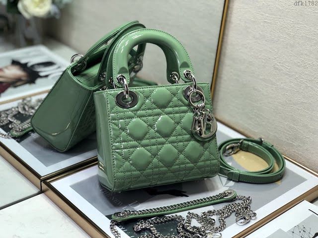 Dior女包 迪奧Lady Dior Mini經典3格漆皮戴妃包 Dior手提肩背斜挎包  dfk1782
