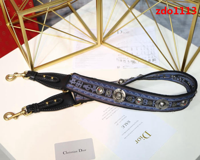 DIOR迪奧 復古羅馬肩帶 深藍色肩帶 復古銀色飾章  zdo1113