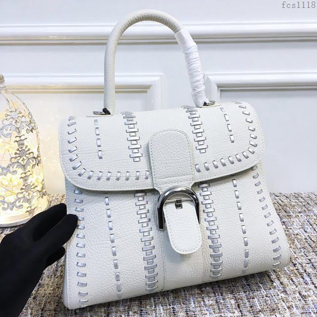DELVAUX女包 比利時德爾沃 全球限量版 Tribal Stitch系列 德爾沃手拎包 GF0028白色編織 大號女手腕包  fcs1118