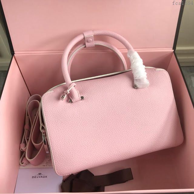 DELVAUX女包 Delvau單肩斜挎包 半手工Cool box 中號 德爾沃女手提包 手拎包 櫻花粉  fcs1184