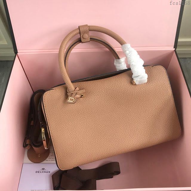 DELVAUX女包 Delvau單肩斜挎包 半手工Cool box 中號 德爾沃女手提包 手拎包 奶茶  fcs1188