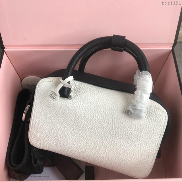 DELVAUX女包 Delvau單肩斜挎包 半手工Cool box 小號 德爾沃女手提包 手拎包 白黑  fcs1191