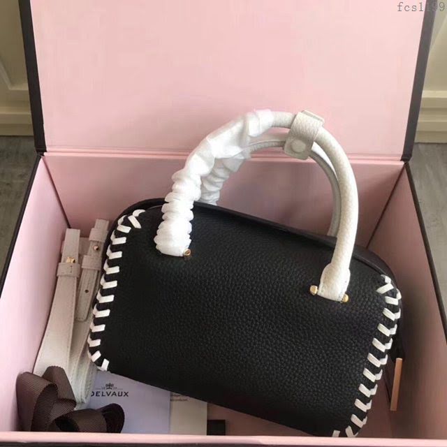 DELVAUX女包 Delvau單肩斜挎包 半手工Cool box 小號 德爾沃女手提包 手拎包 黑色編織  fcs1199