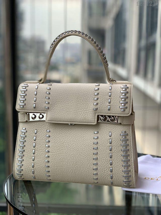 DELVAUX女包 全球限量編織款 Tempete Tribal Stitch系列 德爾沃女手提包 中號 Delvaux單肩斜跨女包 DL0028編織白色  fcs1210