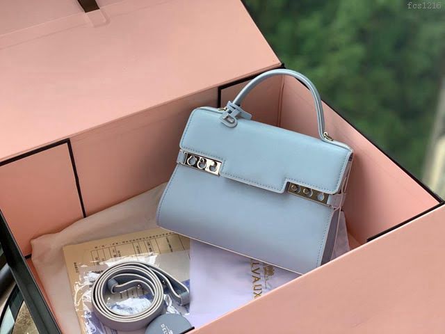 DELVAUX女包 比利時品牌 Tempete手袋 柔軟牛皮 德爾沃女手提包 Mini號手拎包 TP0020晴空藍  fcs1216