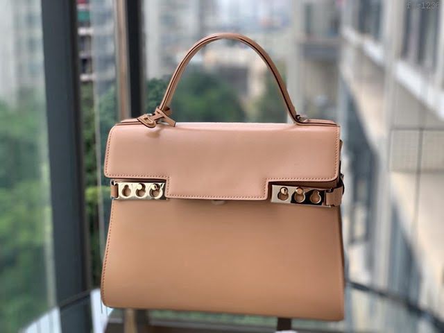 DELVAUX女包 比利時品牌 Tempete手袋 柔軟牛皮 德爾沃女手提包 中號手拎包 Delvaux單肩斜挎包 TP0028奶茶  fcs1236