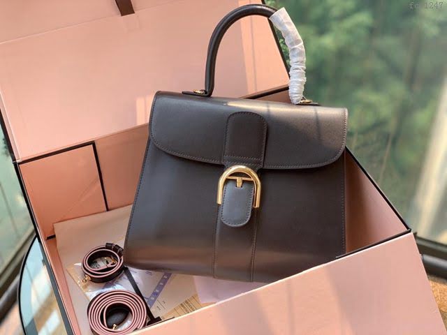 DELVAUX女包 Magic bag風琴系列 德爾沃女手提包 原版Box皮 中號 Delvaux女單肩包 Dv0028風琴 巧克力色  fcs1247