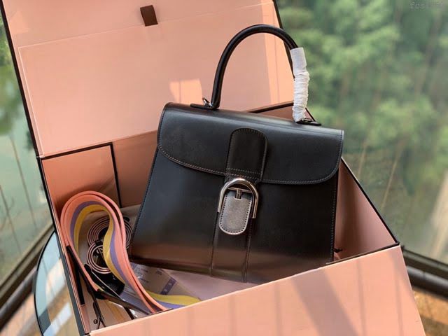 DELVAUX女包 Brillant手袋 原版Box皮 德爾沃女手提包 Dv0028風琴黑色 Delvaux女單肩包  fcs1250