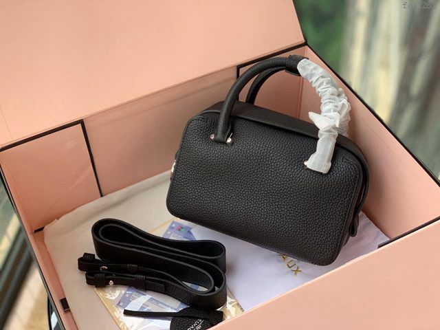 DELVAUX女包 標誌性包款 旋轉拎著提把D扣環 德爾沃女手提包 CL0020 黑銀 Delvaux信封袋  fcs1262