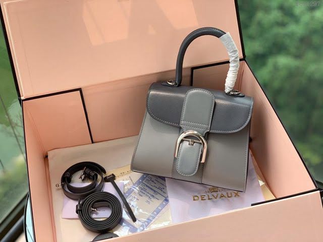 DELVAUX女包 Brillant手袋 德爾沃女手提包 Dv0020原版拼色灰 比利時Delvaux單肩包  fcs1297