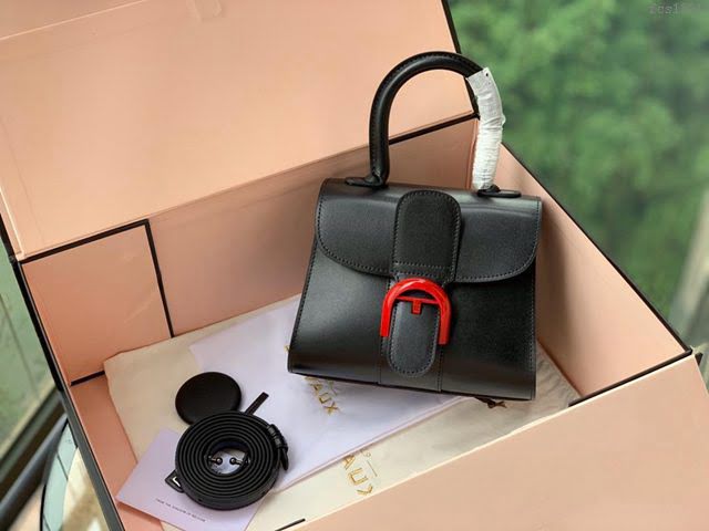 DELVAUX女包 Delvaux Brillant Lunar限量賀歲版 原版牛皮 德爾沃女手提包 女手拎包 DV0020賀歲版黑紅扣  fcs1321