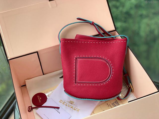 DELVAUX女包 Delvaux Pin春夏系列 德爾沃女手提包 D00315覆盆子紅色 Delvaux女單肩包  fcs1322