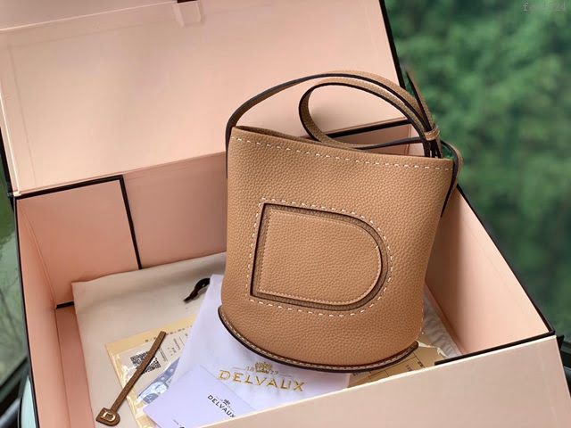 DELVAUX女包 Delvaux Pin春夏系列 德爾沃女手提包 D00315奶茶色 Delvaux女單肩包  fcs1324