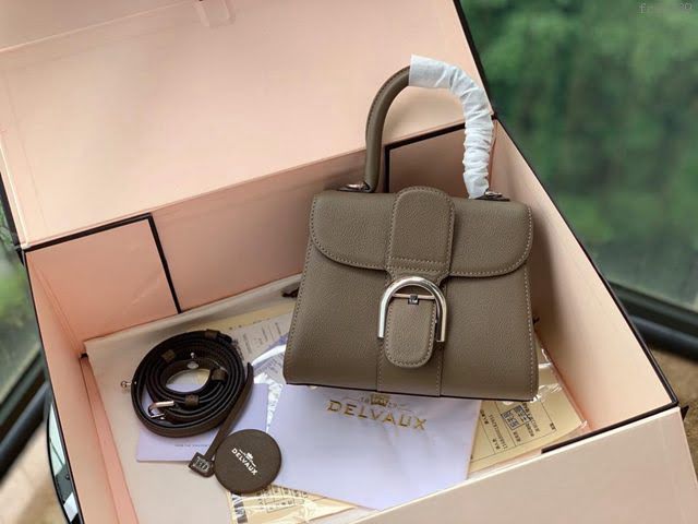 DELVAUX女包 百搭氣質款 Dv0020大象灰 Brillant系列手袋 德爾沃女手提包 Delvaux女單肩包  fcs1339