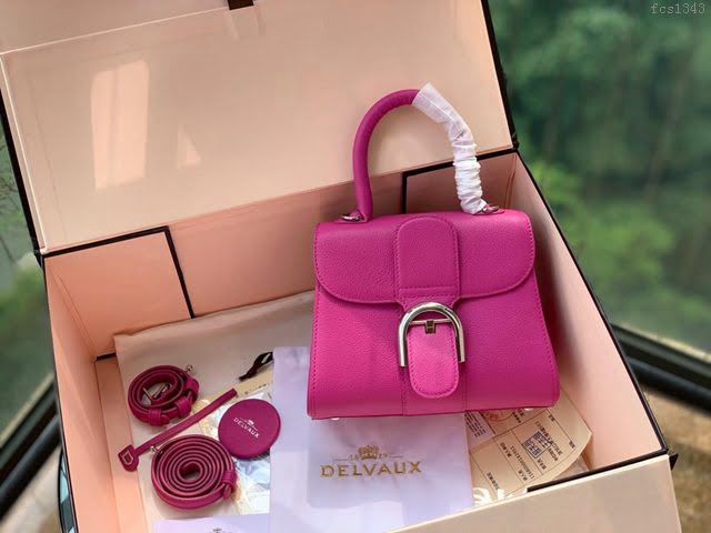 DELVAUX女包 春夏新款 Brillant系列手袋 進口牛皮 德爾沃女手提包 Dv0020 天芥紅 Delvaux單肩斜挎包  fcs1343
