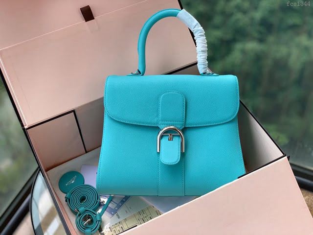DELVAUX女包 春夏新款 Brillant系列手袋 進口牛皮 德爾沃女手提包 Dv0028 夏威夷藍 Delvaux單肩斜挎包  fcs1344