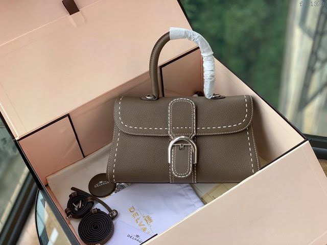 DELVAUX女包 德爾沃比利時單肩包 純手工蜜蠟縫線 德爾沃女手提包 女手拎包 Ds0028手縫大象灰 Delvaux斜挎包  fcs1390