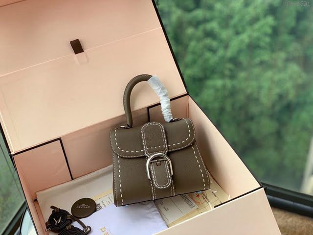 DELVAUX女包 德爾沃比利時單肩包 純手工蜜蠟縫線 德爾沃女手提包 女手拎包 DF0020手縫大象灰 Delvaux斜挎包  fcs1391