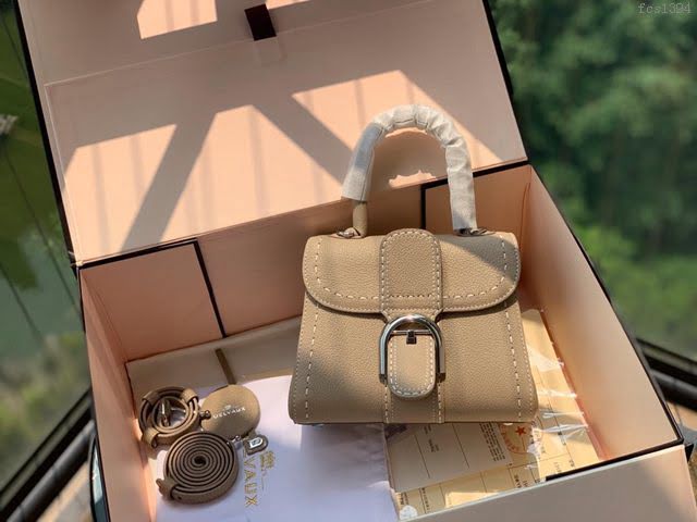DELVAUX女包 德爾沃比利時單肩包 純手工蜜蠟縫線 德爾沃女手提包 女手拎包 DF0020手縫淺灰 Delvaux斜挎包  fcs1394