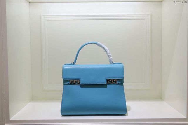 DELVAUX女包 Delvaux Tempete系列 原版牛皮 中號 德爾沃女手提包 手拎包 手腕包 TP0028松石蘭  fcs1404