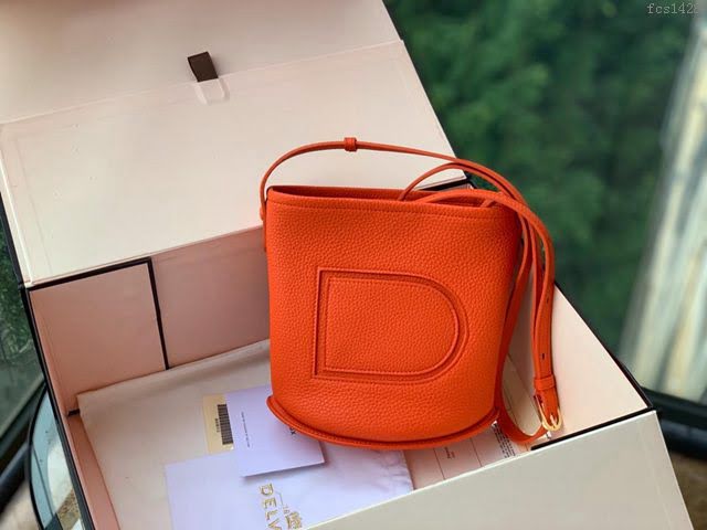 DELVAUX女包 Delvaux Pin春夏系列 進口牛皮 德爾沃女手提包 手拎包 D00315橙紅色mini  fcs1428