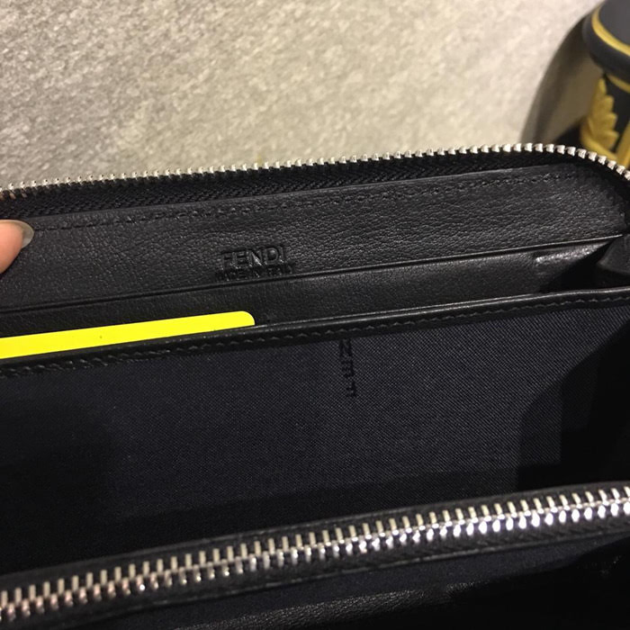 FENDI芬迪 小牛皮 手工縫製 多卡位 小怪獸潮人錢包  fd1144
