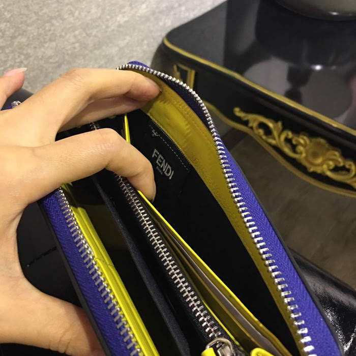 FENDI芬迪 小牛皮 手工縫製 多卡位 小怪獸潮人錢包  fd1160