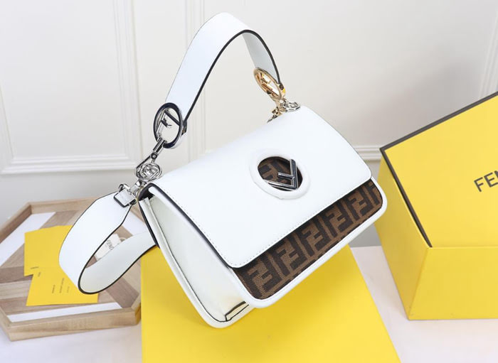 FENDI芬迪 最新系列 Kan I款0999 牛皮秋冬最新五金扣FENDI F LOGO  fd1289